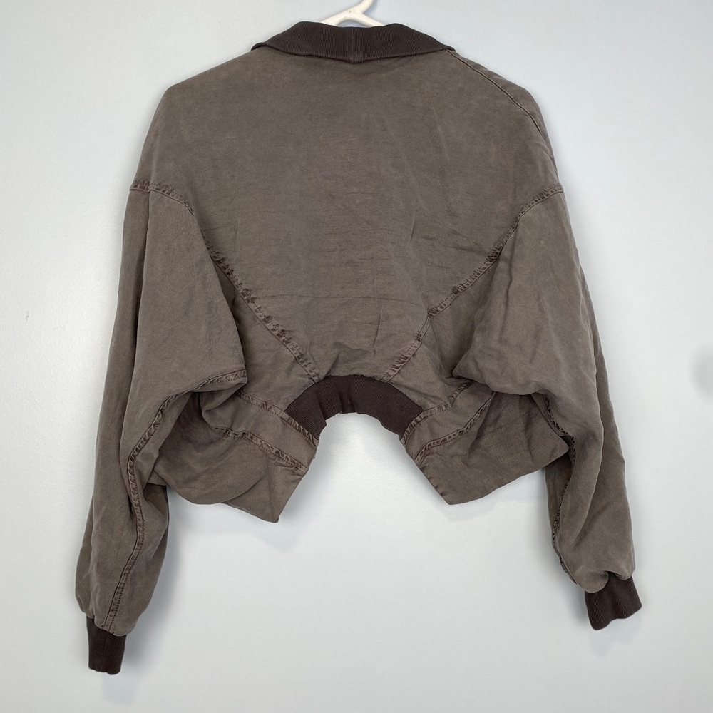 Young Fabulous & Broke Fara Cropped Jacket XSmall Open Front Dolman Sleeves Gray - Picture 9 of 9